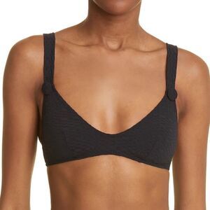 Lisa Marie Fernandez Magdalena Black Bikini Swimsuit Top Size 4 New